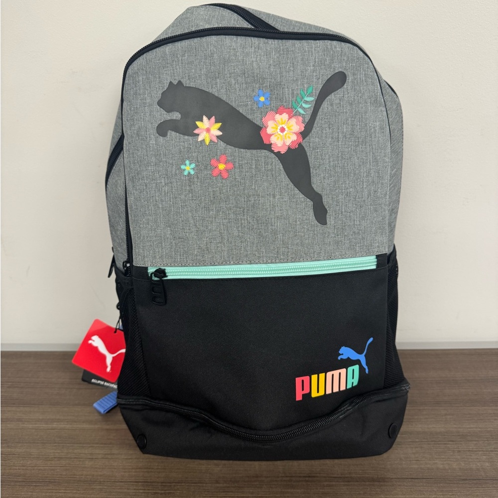 PUMA - Black Multi Color with Laptop Sleeve Eclipse Backpack